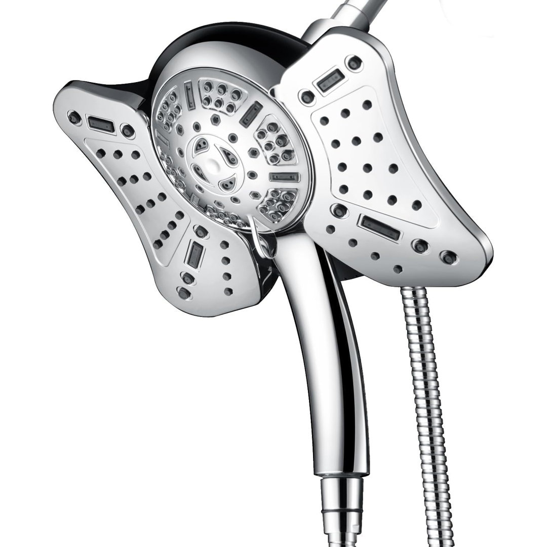 2.5GPM Shower Head With Handheld Spray Combo – 2-In-1 Rainfall Shower Head & High-Pressure Handheld Spray, 9 Spray Modes, Detachable With 60-Inch Hose